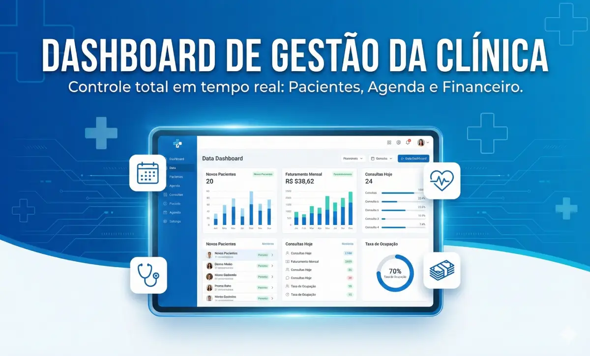 Dashboard de gestão da clínica
